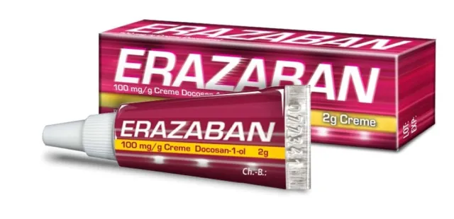 Bild: Bei Herpesalarm - Erazaban® mit Wirkstoff Docosanol / Nur Docosanol schützt die gesunden Lippen