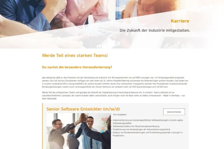 Bild: gbo datacomp mit neuer Karriereseite im Netz