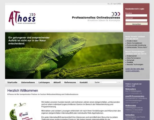 Neuer Webauftritt für die Webdesign-Profis der AThoss GbR Bild: Neuer Webauftritt für die Webdesign-Profis der AThoss GbR