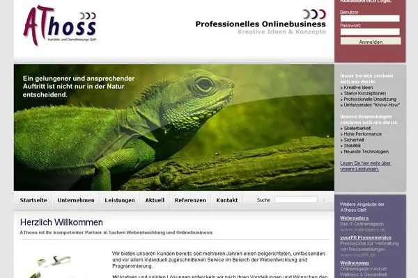 Neuer Webauftritt für die Webdesign-Profis der AThoss GbR Bild: Neuer Webauftritt für die Webdesign-Profis der AThoss GbR