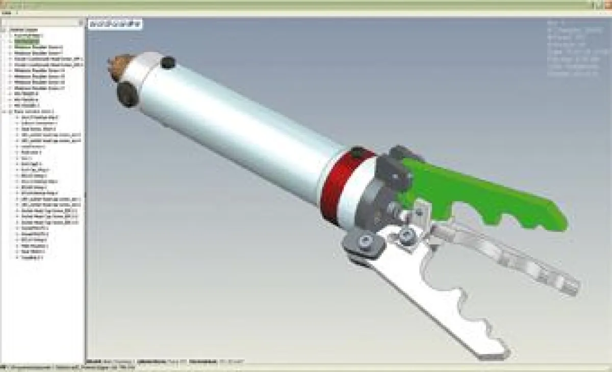 Baugruppen lassen sich in einem Modellbaum aufschlüsseln und einzelne Bauteile identifizieren und aktivieren