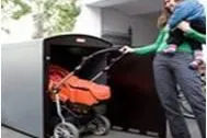 Bild: Berliner Erfindung bietet Schutz vor Diebstahl von Kinderwagen und Feuerteufeln in Hausfluren