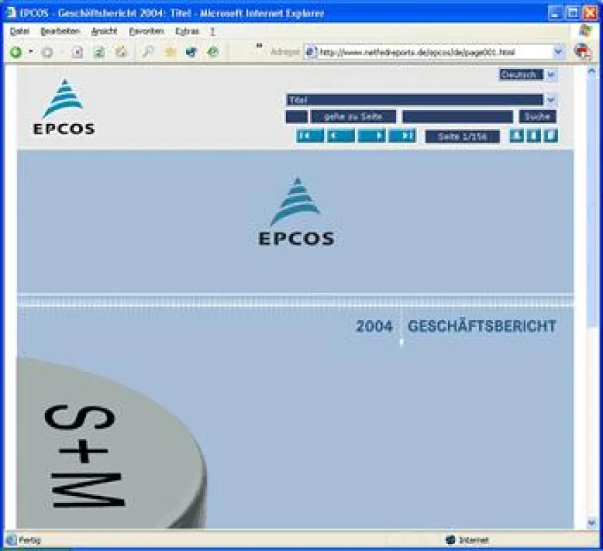 EPCOS Geschäftsbericht als PDF Cockpit-Version