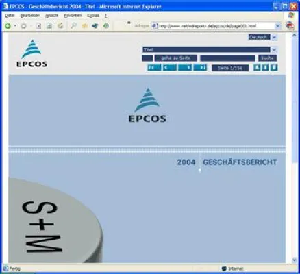 NetFederation realisiert EPCOS-Geschäftsberichte als PDF-Cockpit Bild: NetFederation realisiert EPCOS-Geschäftsberichte als PDF-Cockpit