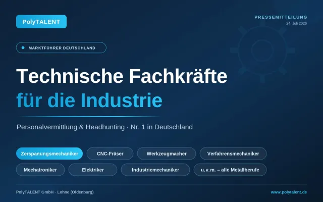 PolyTALENT GmbH: Marktführer in Deutschland für die Vermittlung technischer Fachkräfte Bild: PolyTALENT GmbH: Marktführer in Deutschland für die Vermittlung technischer Fachkräfte