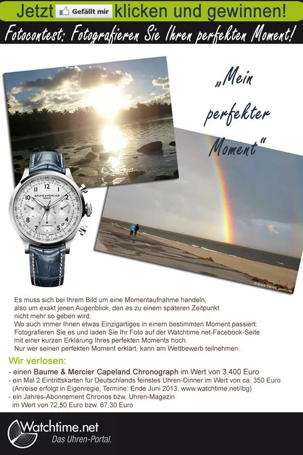Fotografieren Sie Ihren perfekten Moment und gewinnen Sie einen Chronograph von Baume & Mercier