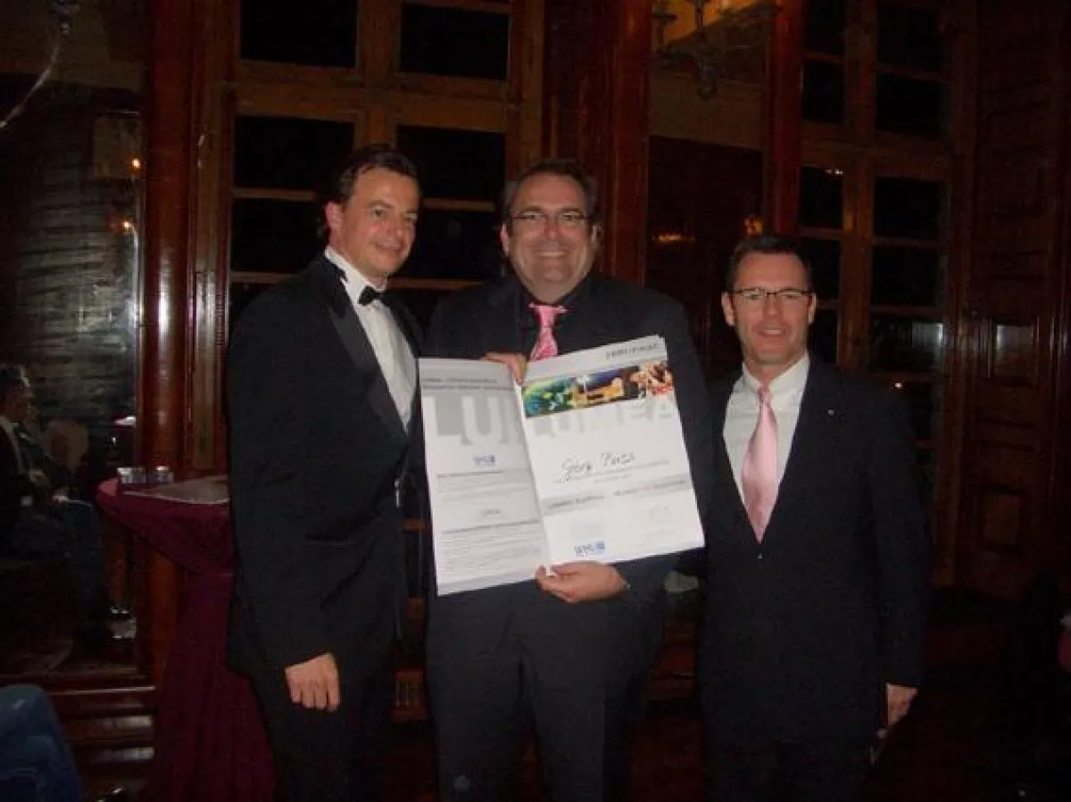 Vlnr.: Christophe Schmutz, Directeur Général, L?Oréal Division Professionelle Produkte, Jörg Püts, Prof.Dr. Lutz Kaufmann WHU