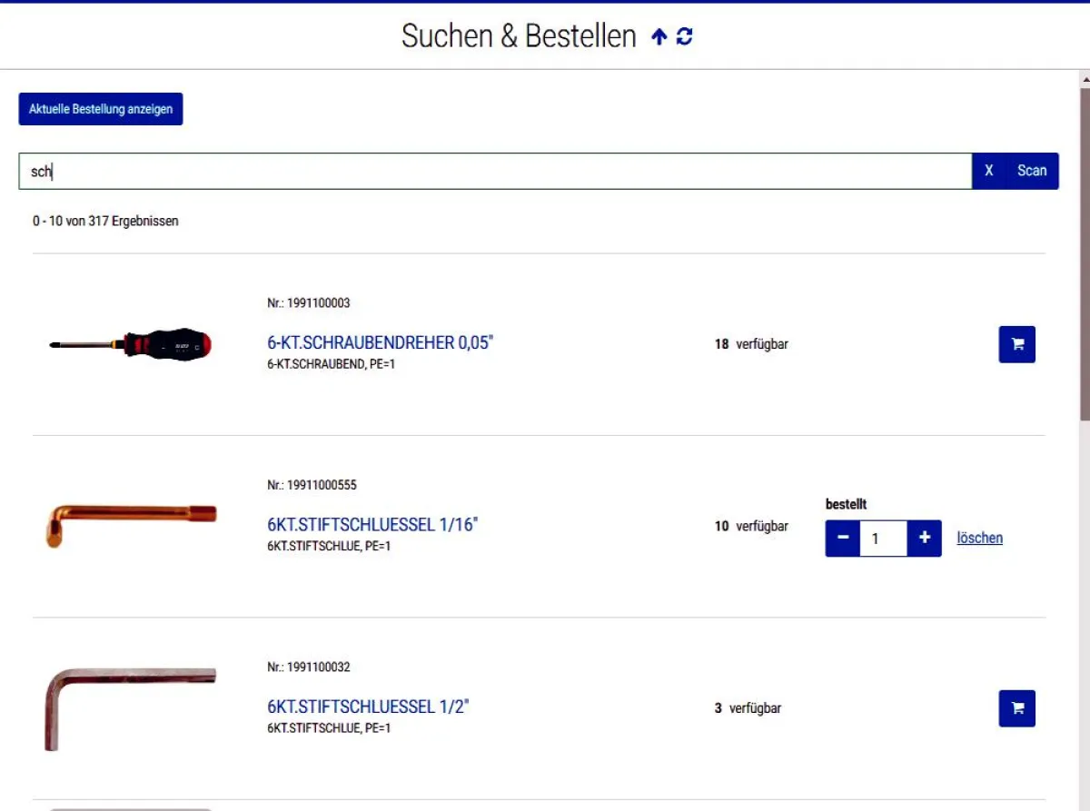 Einfache und schnelle Suche im COGLAS Webshop