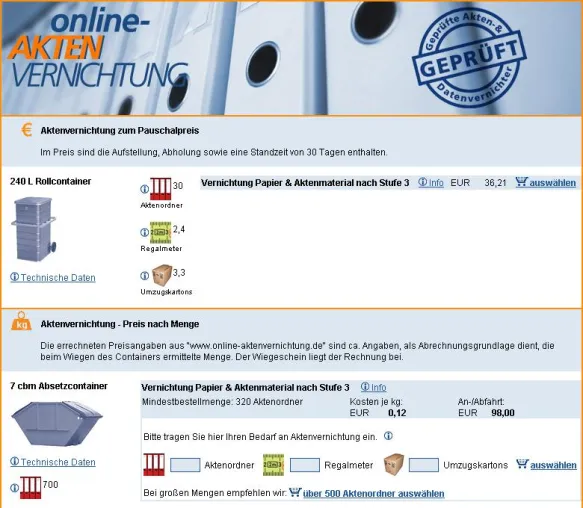 Online-Aktenvernichtung.de der einfache Weg zur Aktenvernichtung Bild: Online-Aktenvernichtung.de der einfache Weg zur Aktenvernichtung
