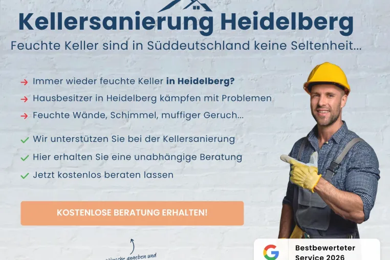 Denkmalschutz schränkt Außenabdichtung ein: WTA-zertifizierter Fachbetrieb für Kellersanierung in Heidelberg Bild: Denkmalschutz schränkt Außenabdichtung ein: WTA-zertifizierter Fachbetrieb für Kellersanierung in Heidelberg