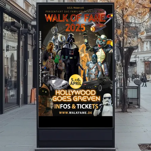Hollywood-Feeling in Greven: Charity-Event "Walk of Fame 2025" am 5. und 6. April Bild: Hollywood-Feeling in Greven: Charity-Event "Walk of Fame 2025" am 5. und 6. April