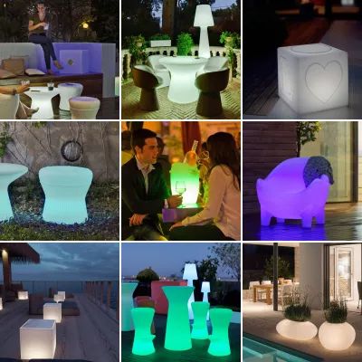 Bild: Leuchtende Outdoormöbel - Lampenwelt.de präsentiert loungige Multifunktionsleuchten