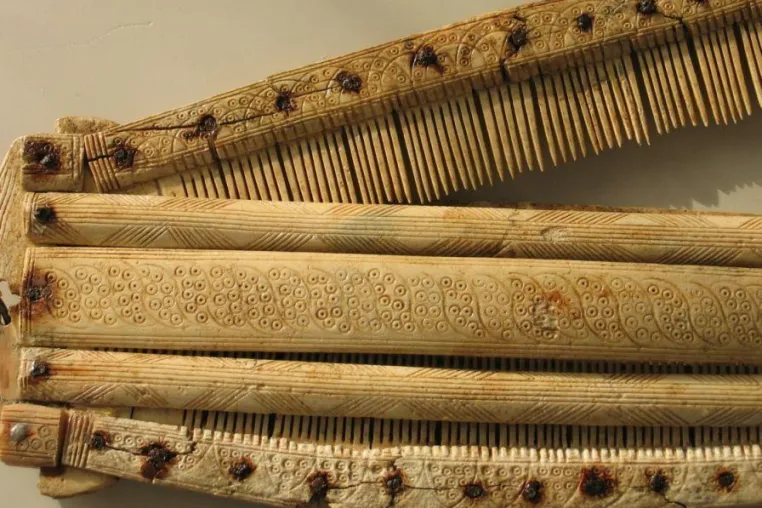 Sondervitrine „Kämme der Alamannen" mit Funden aus Dillingen-Schretzheim Bild: Sondervitrine „Kämme der Alamannen" mit Funden aus Dillingen-Schretzheim