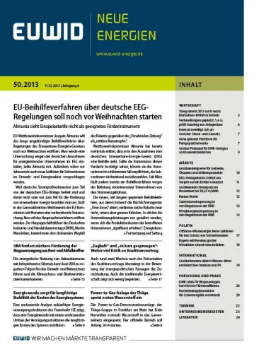 Bild: EU-Beihilfeverfahren über deutsche EEG-Regelungen soll noch vor Weihnachten starten