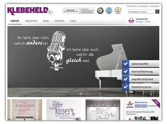 Bild: Klebeheld.de bringt mit seinen Wandtattoos Schwung an die Zimmerwand.