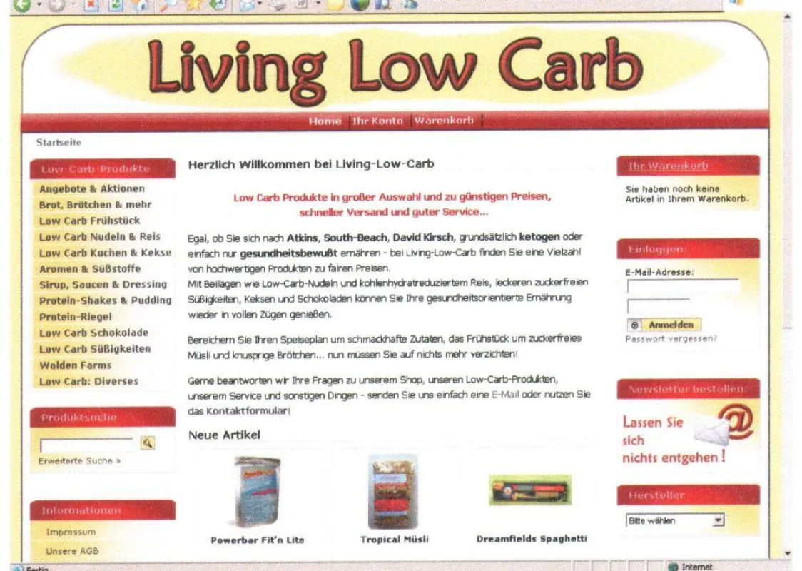 Neuer Online-Shop www.living-low-carb.de