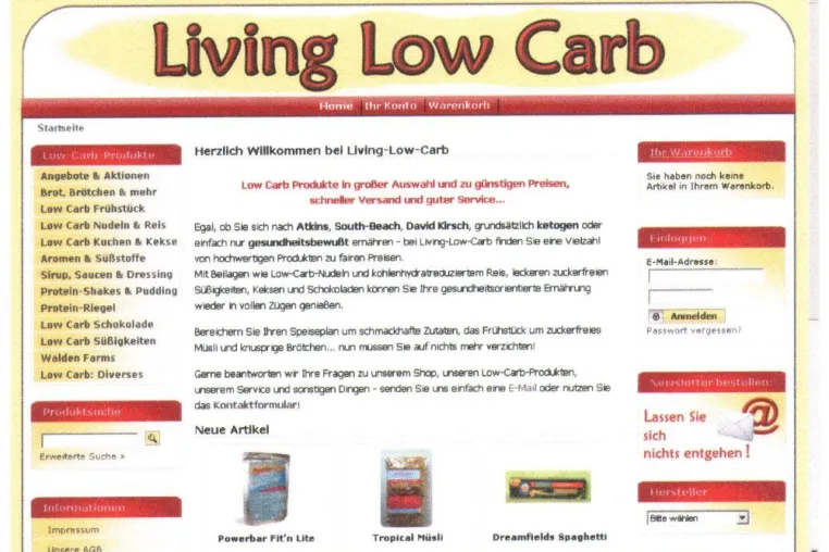 Bild: Neuer Internet-Shop für Low-Carb-Produkte jetzt online – living-low-carb-de