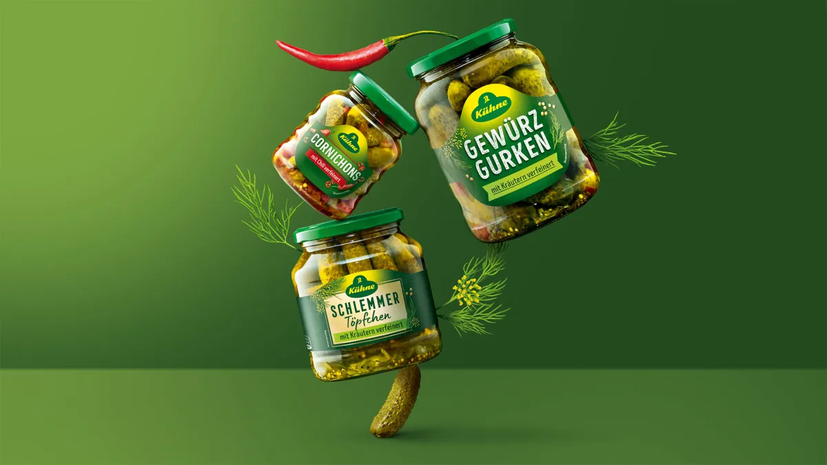 Die Verjüngung des Verpackungsdesigns stand beim Relaunch der Kühne Gurken im Fokus. (© © HAJOK)