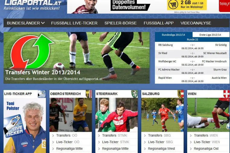 Bild: Der Fußball steckt im Winterschlaf? Nicht bei ligaportal.at