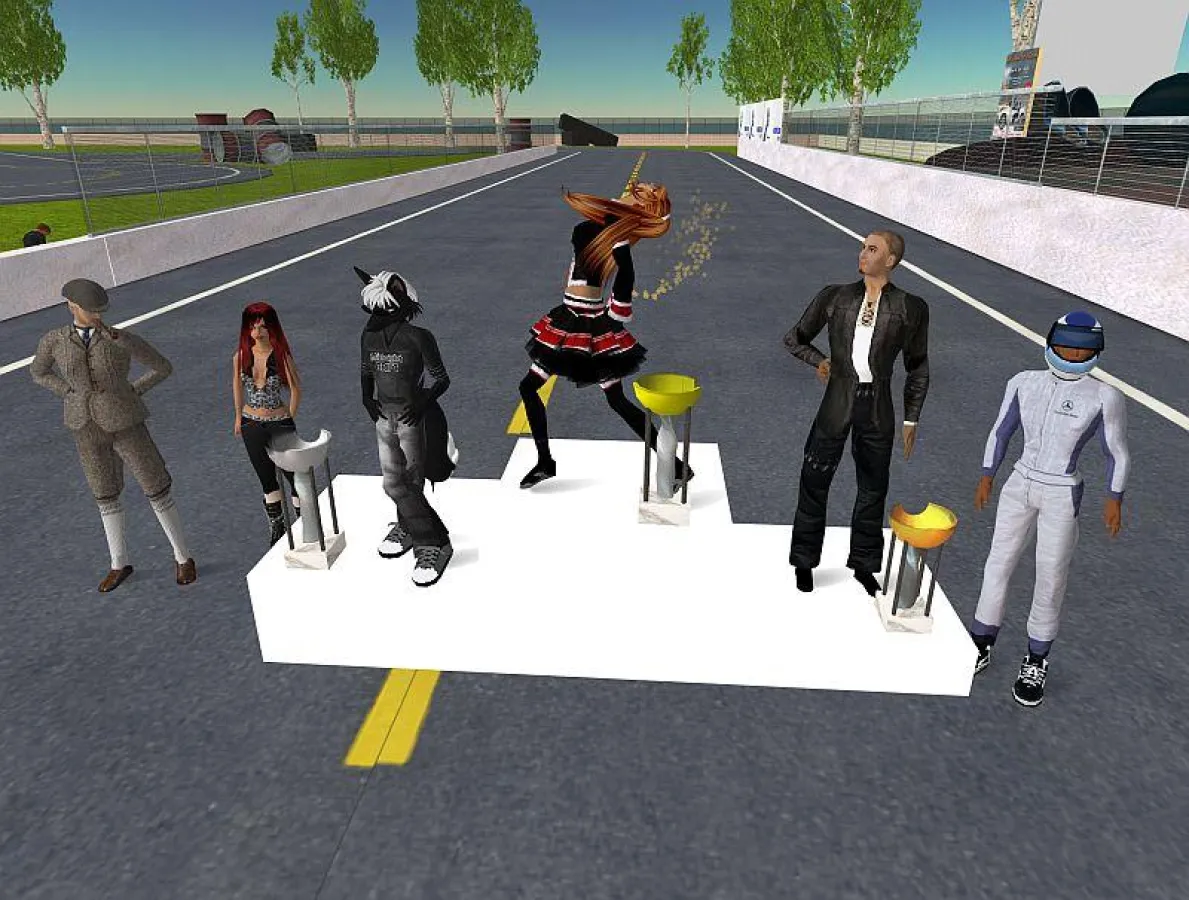 Siegerehrung (v, links n. rechts: Peldon Cordeaux, tudy Araw,Wilton Beaumont, Yetrates Bates, Nautilus Rees, kami22 Beck)