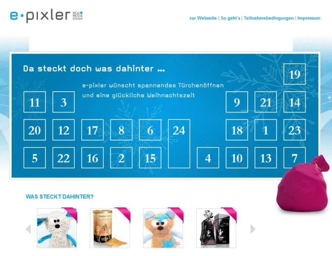 Bild: e-pixler mit eigenem Adventskalender