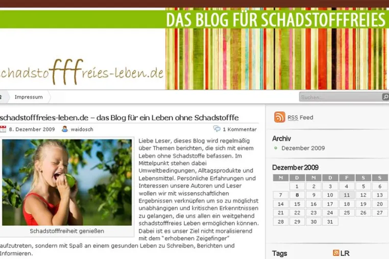 Bild: Ein Leben ohne Gift - schadstofffreies-leben.de informiert über Alltagsgestaltung ohne Schadstoffe