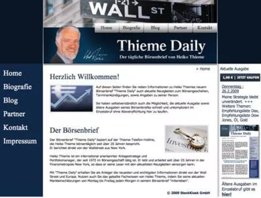 Bild: Neuer Onlineauftritt zu Heiko Thieme’s Börsenbrief „Thieme Daily“