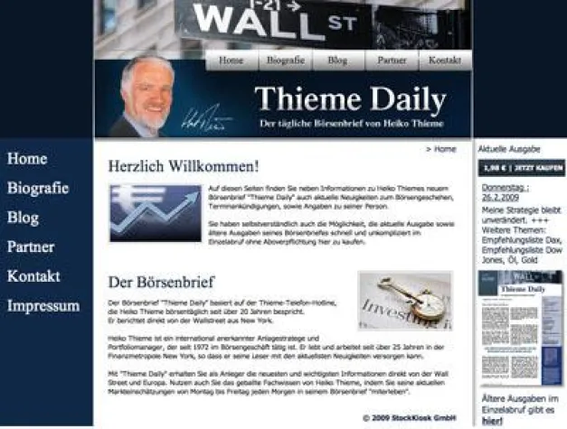 Neuer Onlineauftritt zu Heiko Thieme’s Börsenbrief „Thieme Daily“ Bild: Neuer Onlineauftritt zu Heiko Thieme’s Börsenbrief „Thieme Daily“