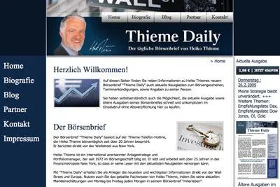 Bild: Neuer Onlineauftritt zu Heiko Thieme’s Börsenbrief „Thieme Daily“