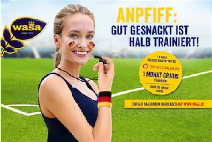 Wasa Snacking-Promotion: "Knack Dich fit für die EM" Bild: Wasa Snacking-Promotion: "Knack Dich fit für die EM"