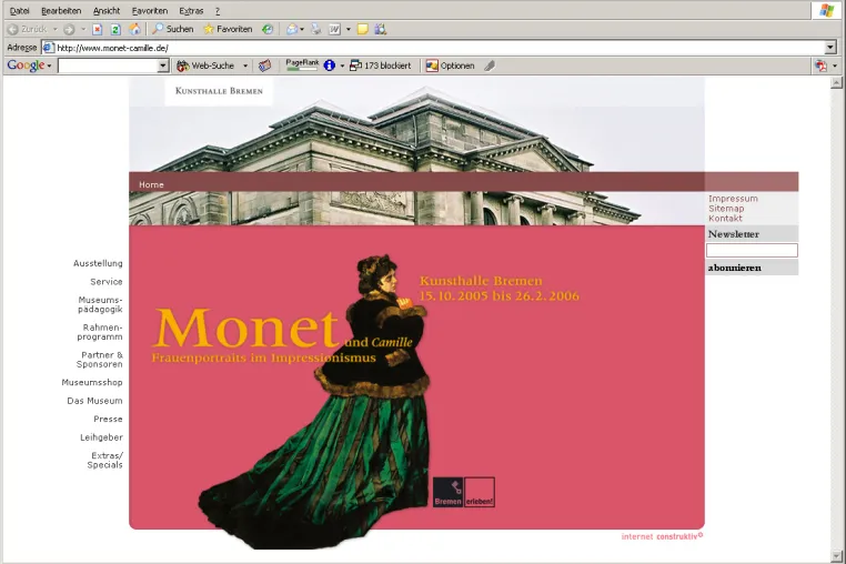 Bild: construktiv erstellt Internet-Auftritt für Monet-Ausstellung der Kunsthalle Bremen