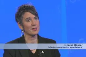 Bild: Bruder Paulus im Gespräch mit Monika Hauser - Sonntag 04.01.09, 8.30 Uhr, N24 Ethik „Um Gottes Willen"