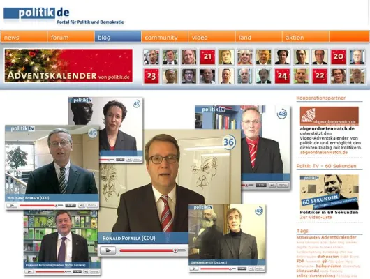 Pofalla läuft sich warm - Politiker im Video-Adventskalender mit Wünschen für die nächste Bundestagswahl Bild: Pofalla läuft sich warm - Politiker im Video-Adventskalender mit Wünschen für die nächste Bundestagswahl