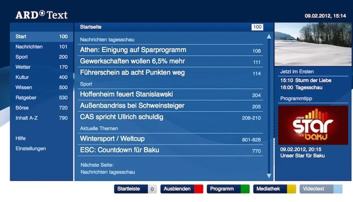 Der neue Videotext in Aktion