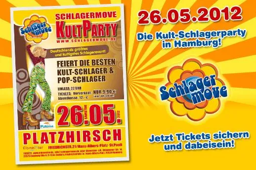 Schlagermove KultParty steigt am 26. Mai Bild: Schlagermove KultParty steigt am 26. Mai