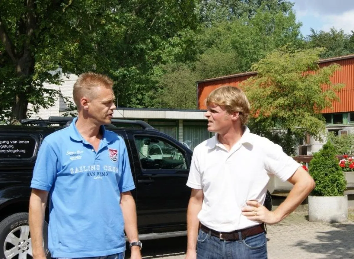 Rainer Hackmann, CP Abdichtungstechnik, und Frank Ostholt im Gespräch