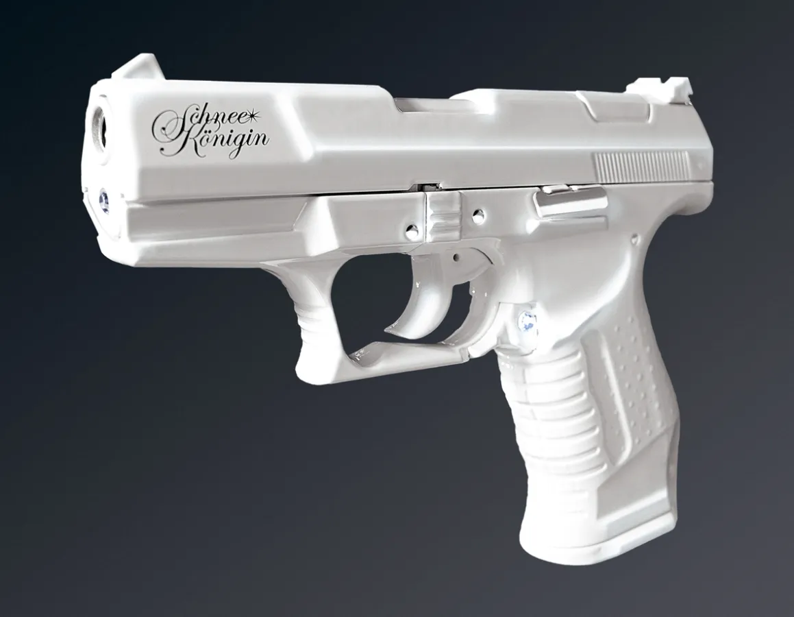 Feuerzeugpistole »Schneekönigin« - Die Waffe gegen Gefühlskälte. Exponat der Ausstellung ReinventHCA 2005.