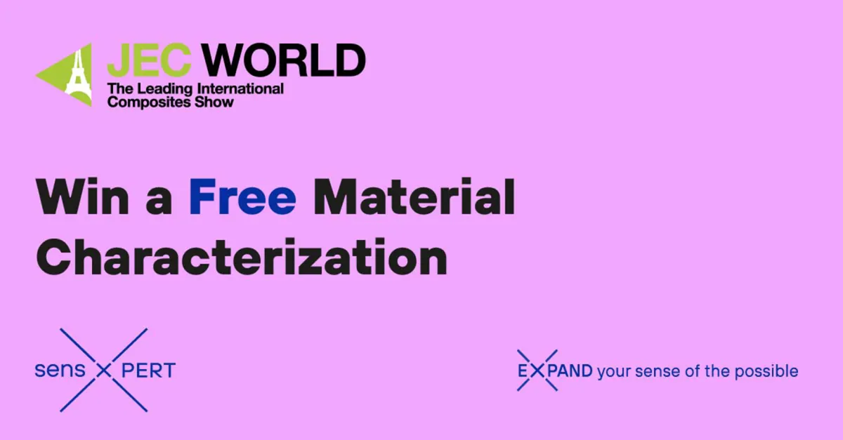 During JEC World 2024 companies can win a free material characterization by sensXPERT