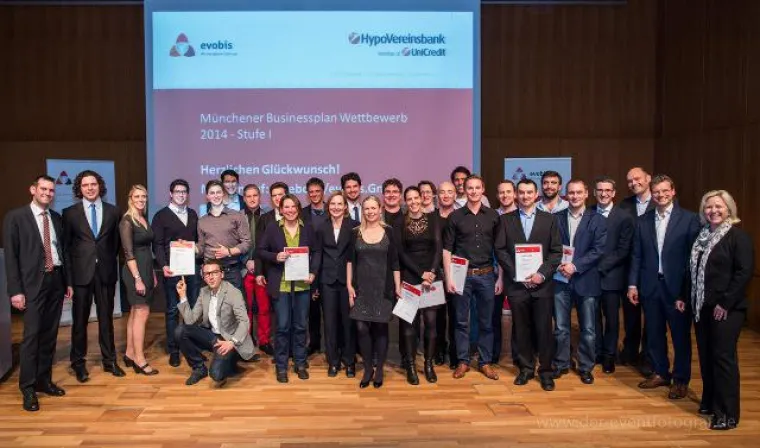 Bild: Die 10 Sieger des Münchener Businessplan Wettbewerbs 2014 – Stufe 1