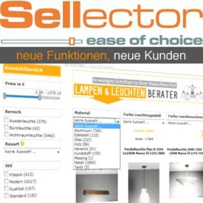 Bild: Die Produktfinder von sellector.com ab sofort schneller, komfortabler und flexibler