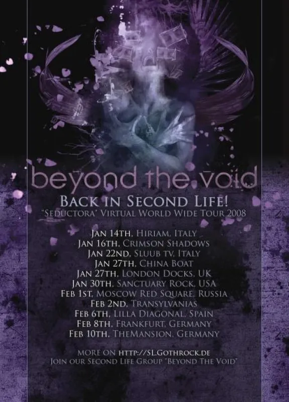 Second Life Tour 2008 Flyer