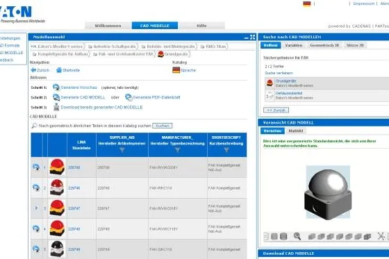 Bild: 3D CAD Downloadportal von Eaton begeistert mit neuen Suchfunktionen