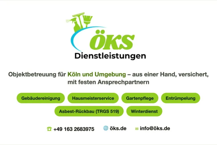 Bild: ÖKS Dienstleistungen: Gebäudereinigung, Hausmeister & Entrümpelung aus einer Hand in Köln