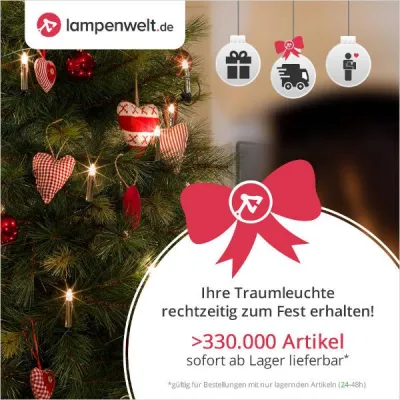 Bild: Die Lampenwelt GmbH liefert jetzt bestellte, lagernde Artikel noch rechtzeitig zu Weihnachten