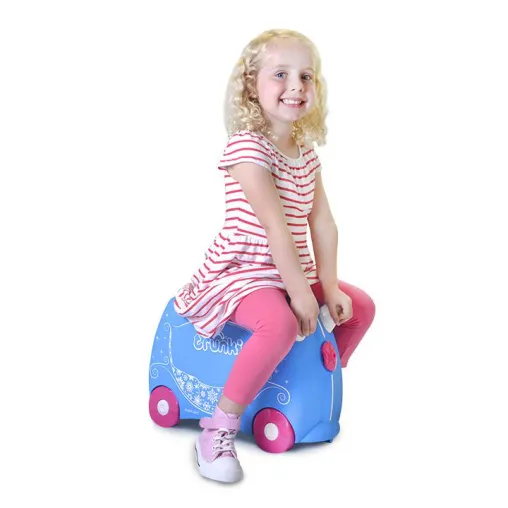 Bild: Trunki kommt nach Deutschland – die befahrbaren Kinderkoffer aus Großbritannien machen Messehallen unsicher