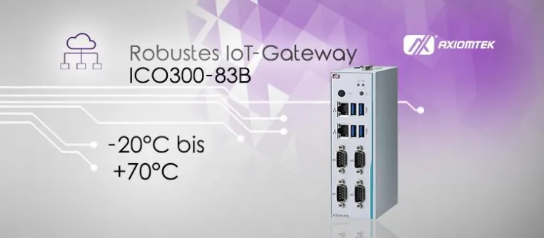 Bild: AXIOMTEKs robustes IoT-Gateway für intelligente Energie- und Automatisierungsanwendungen – ICO300-83B
