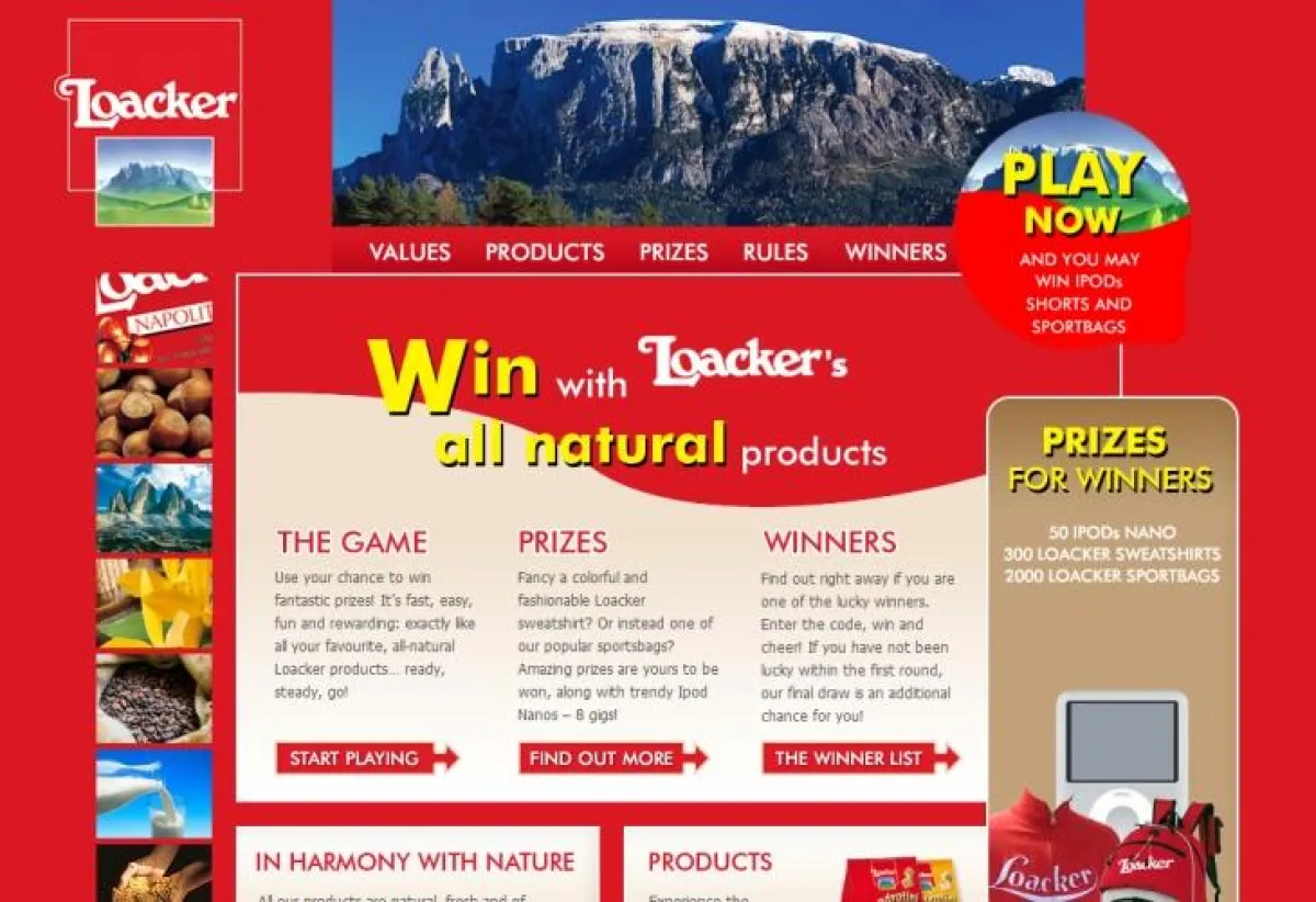 Mini-Site zum Gewinnspiel