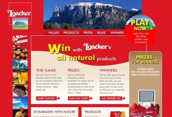 Bild: Online-Gewinnspiel „explore Loacker and win“ für US-Markt