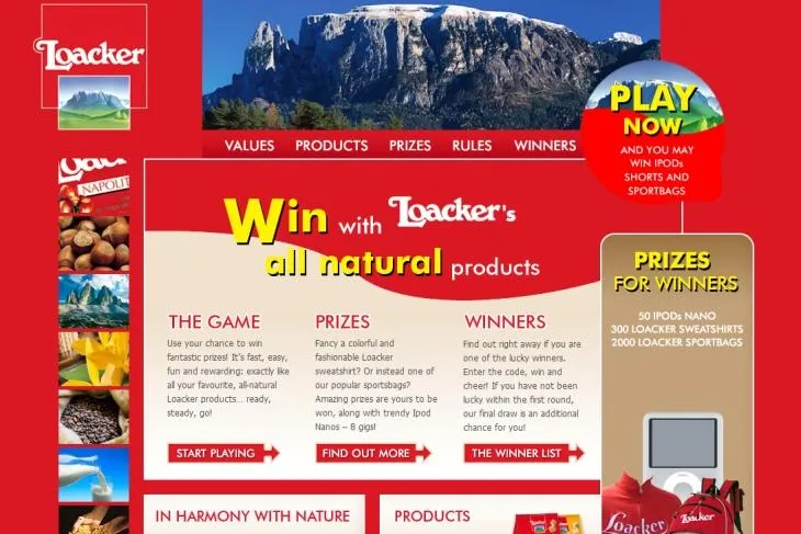 Bild: Online-Gewinnspiel „explore Loacker and win“ für US-Markt