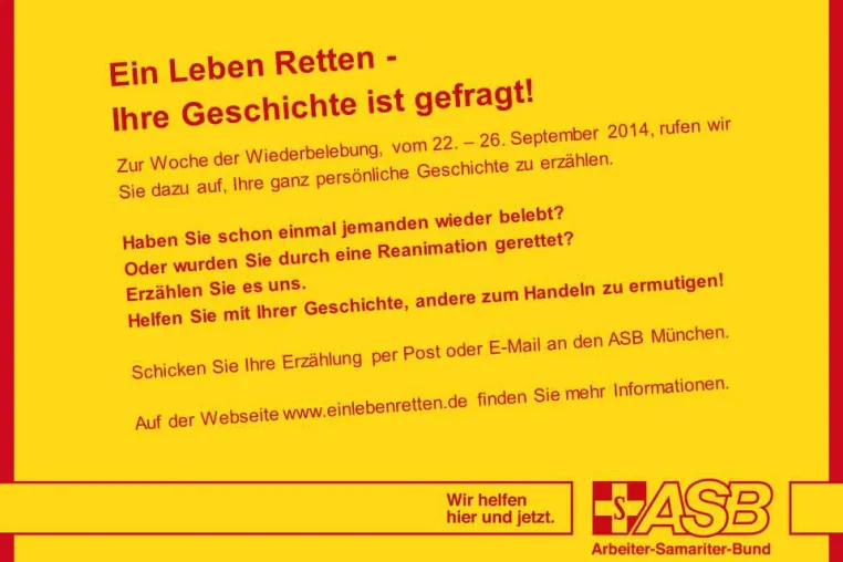 Bild: Ein Leben Retten - Ihre Geschichte ist gefragt